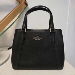 Kate Spade Black Pebbled Leather Top-Handle Handbag